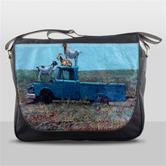 Goats On A Pickup Truck Messenger Bags by digitaldivadesigns