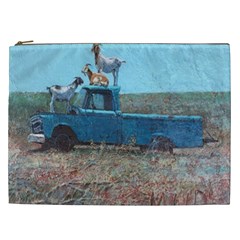 Goats On A Pickup Truck Cosmetic Bag (xxl)  by digitaldivadesigns