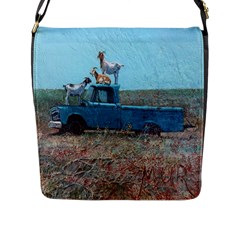 Goats On A Pickup Truck Flap Messenger Bag (l)  by digitaldivadesigns