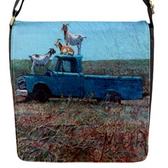 Goats On A Pickup Truck Flap Messenger Bag (s) by digitaldivadesigns