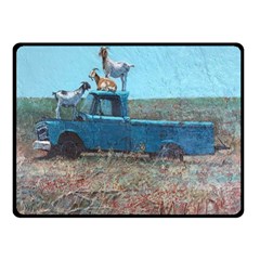 Goats On A Pickup Truck Double Sided Fleece Blanket (small)  by digitaldivadesigns