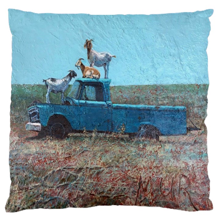 Goats on a Pickup Truck Standard Flano Cushion Case (One Side)