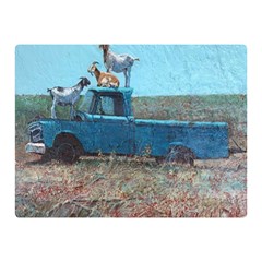 Goats On A Pickup Truck Double Sided Flano Blanket (mini)  by digitaldivadesigns