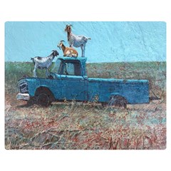 Goats On A Pickup Truck Double Sided Flano Blanket (medium)  by digitaldivadesigns