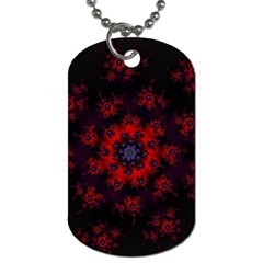 Fractal Abstract Blossom Bloom Red Dog Tag (two Sides) by Amaryn4rt