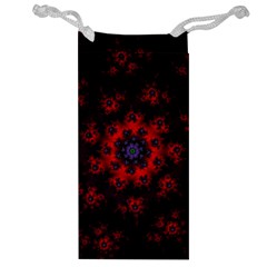 Fractal Abstract Blossom Bloom Red Jewelry Bag by Amaryn4rt