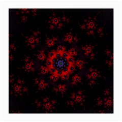 Fractal Abstract Blossom Bloom Red Medium Glasses Cloth