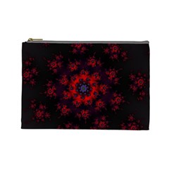 Fractal Abstract Blossom Bloom Red Cosmetic Bag (large)  by Amaryn4rt