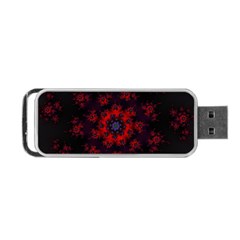 Fractal Abstract Blossom Bloom Red Portable Usb Flash (two Sides) by Amaryn4rt