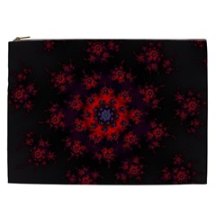 Fractal Abstract Blossom Bloom Red Cosmetic Bag (xxl)  by Amaryn4rt