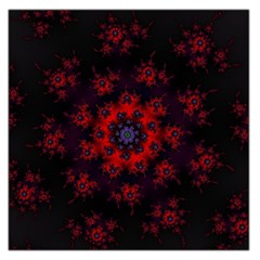 Fractal Abstract Blossom Bloom Red Large Satin Scarf (square) by Amaryn4rt