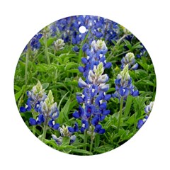 Blue Bonnets Round Ornament (two Sides)