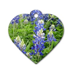 Blue Bonnets Dog Tag Heart (one Side)