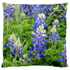 Blue Bonnets Large Cushion Case (two Sides) by CreatedByMeVictoriaB