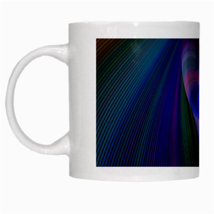 Ellipse Fractal Computer Generated White Mugs