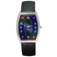 Ellipse Fractal Computer Generated Barrel Style Metal Watch by Amaryn4rt