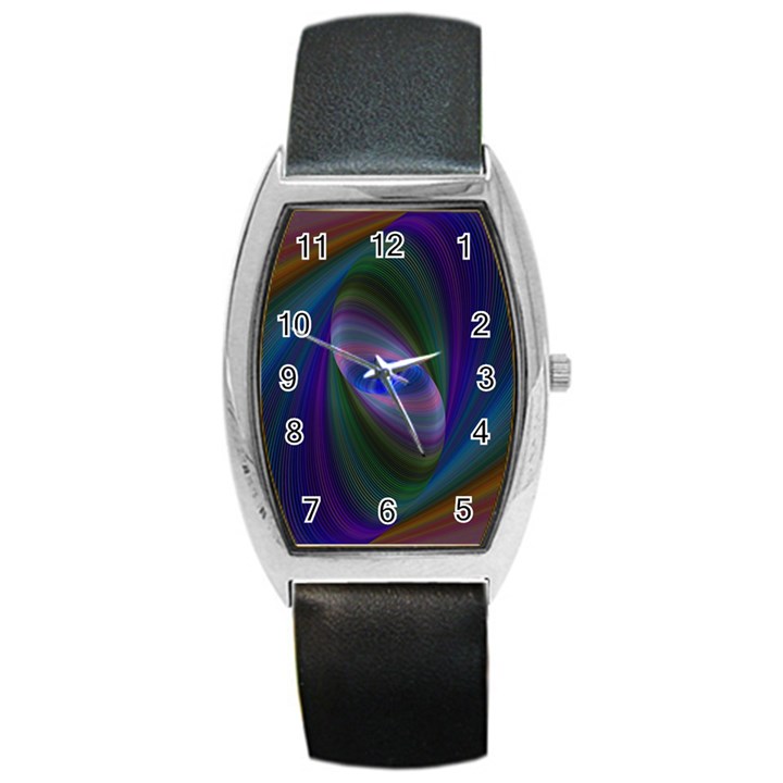 Ellipse Fractal Computer Generated Barrel Style Metal Watch