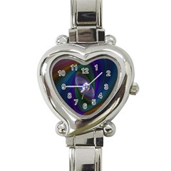 Ellipse Fractal Computer Generated Heart Italian Charm Watch by Amaryn4rt