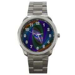 Ellipse Fractal Computer Generated Sport Metal Watch by Amaryn4rt