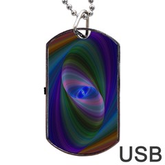 Ellipse Fractal Computer Generated Dog Tag Usb Flash (one Side) by Amaryn4rt