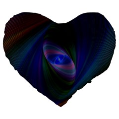 Ellipse Fractal Computer Generated Large 19  Premium Flano Heart Shape Cushions by Amaryn4rt