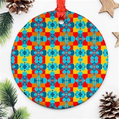 Pop Art Abstract Design Pattern Ornament (round) by Amaryn4rt