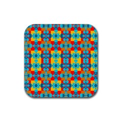 Pop Art Abstract Design Pattern Rubber Coaster (square) 