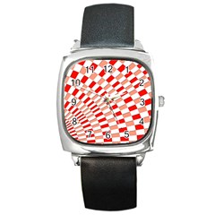 Graphics Pattern Design Abstract Square Metal Watch