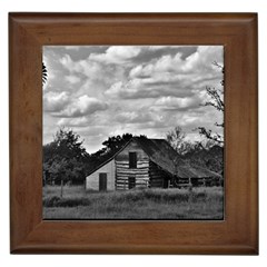 Farm House In Black And White ! Framed Tile by CreatedByMeVictoriaB