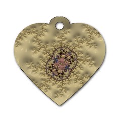 Fractal Art Colorful Pattern Dog Tag Heart (two Sides) by Amaryn4rt