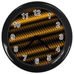 Ornament Stucco Close Pattern Art Wall Clocks (Black) Front