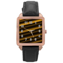 Ornament Stucco Close Pattern Art Rose Gold Leather Watch  by Amaryn4rt