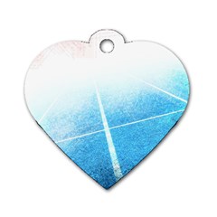 Court Sport Blue Red White Dog Tag Heart (one Side) by Amaryn4rt