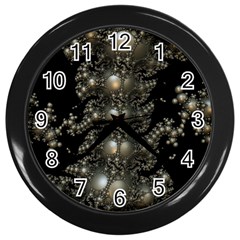 Fractal Math Geometry Backdrop Wall Clocks (black) by Amaryn4rt