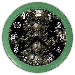 Fractal Math Geometry Backdrop Color Wall Clocks by Amaryn4rt