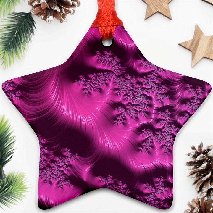 Fractal Artwork Pink Purple Elegant Ornament (Star)