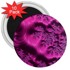 Fractal Artwork Pink Purple Elegant 3  Magnets (10 Pack)  by Amaryn4rt