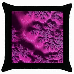 Fractal Artwork Pink Purple Elegant Throw Pillow Case (black) by Amaryn4rt