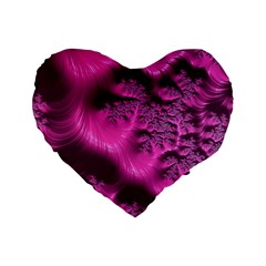 Fractal Artwork Pink Purple Elegant Standard 16  Premium Heart Shape Cushions by Amaryn4rt