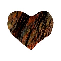 Texture Stone Rock Earth Standard 16  Premium Flano Heart Shape Cushions by Amaryn4rt