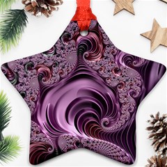 Purple Abstract Art Fractal Art Fractal Ornament (star) by Amaryn4rt