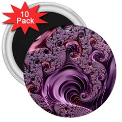 Purple Abstract Art Fractal Art Fractal 3  Magnets (10 Pack)  by Amaryn4rt