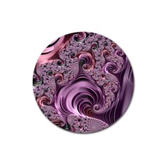 Purple Abstract Art Fractal Art Fractal Magnet 3  (round) by Amaryn4rt