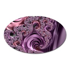 Purple Abstract Art Fractal Art Fractal Oval Magnet by Amaryn4rt