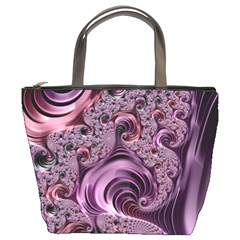 Purple Abstract Art Fractal Art Fractal Bucket Bags by Amaryn4rt