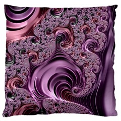 Purple Abstract Art Fractal Art Fractal Large Flano Cushion Case (one Side) by Amaryn4rt