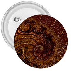 Copper Caramel Swirls Abstract Art 3  Buttons by Amaryn4rt