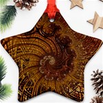 Copper Caramel Swirls Abstract Art Ornament (Star) Front