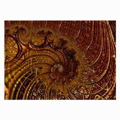 Copper Caramel Swirls Abstract Art Large Glasses Cloth by Amaryn4rt