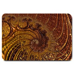 Copper Caramel Swirls Abstract Art Large Doormat  by Amaryn4rt